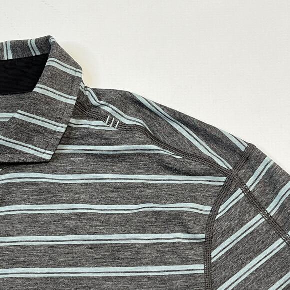 Lululemon Polo Shirt Mens XL Striped Athletic Golf Lightweight Performance Top - Picture 3 of 10